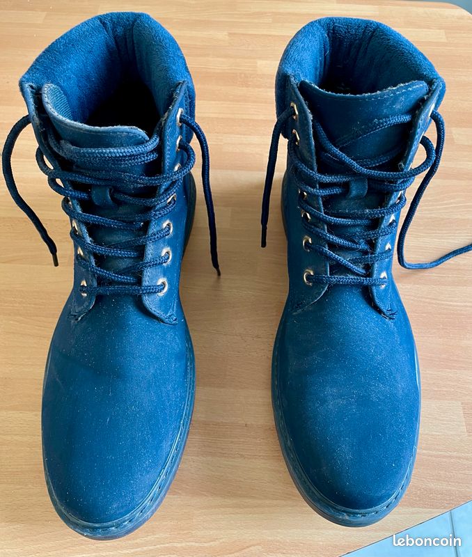 Bottes JANOTA En Cuir Bleu - Taille 41 - Très Bon état - Occasion