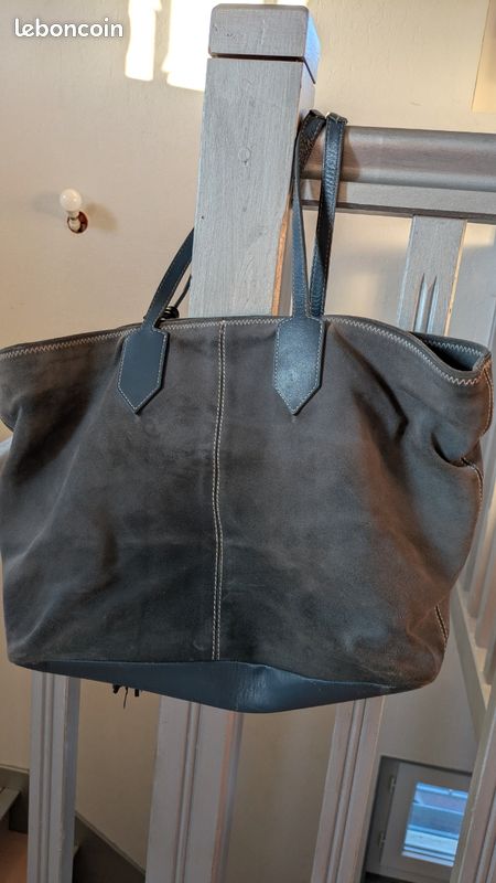 Sac cabas Zadig et Voltaire mick suède bleu (image 4)