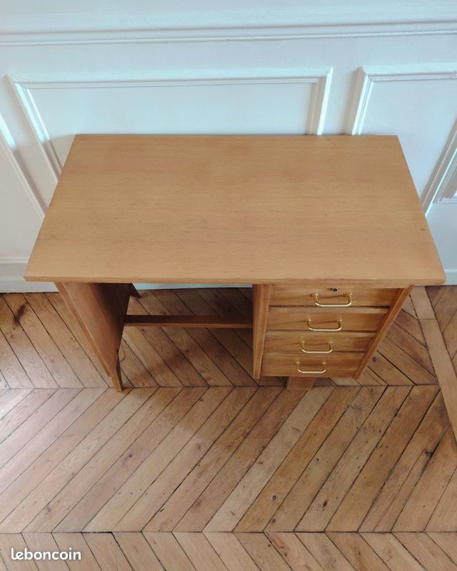 Bureau vintage rénové, style scandinave, années 50-60 (image 7)