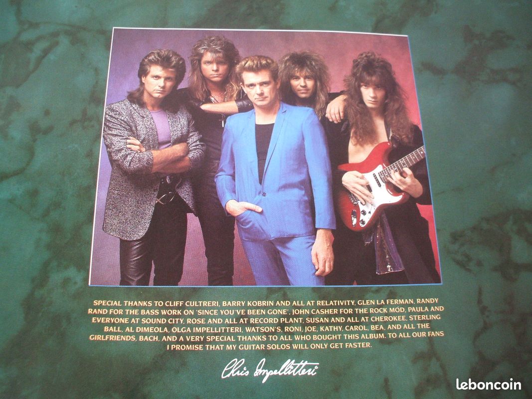 à saisir.......RARE ALBUM LP vinyle 33t de........" IMPELLITTERI "....STAND in LINE...HARD-ROCK/HEAVY/METAL....import US...1988...top état (image 8)