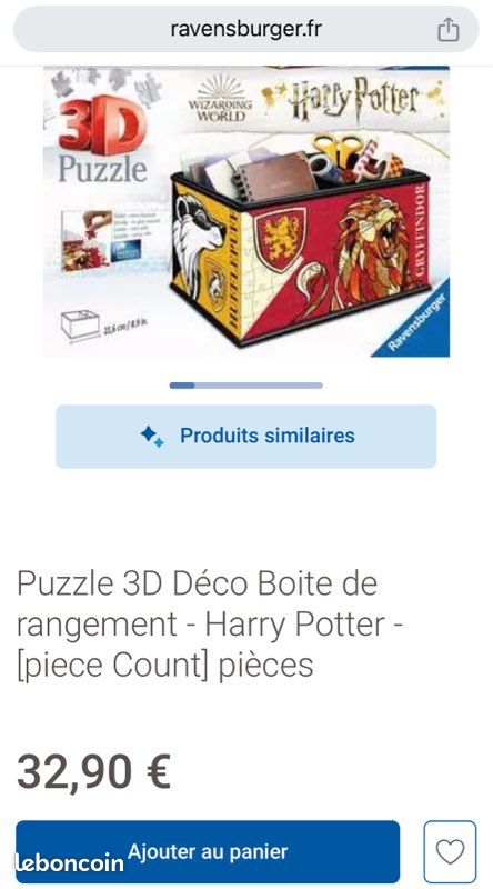 Neuf sous blister: boîte de rangement Puzzle 3D Harry Potter (image 5)