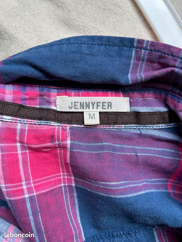 Chemise à carreaux bleu et rose Jennyfer (image 5)