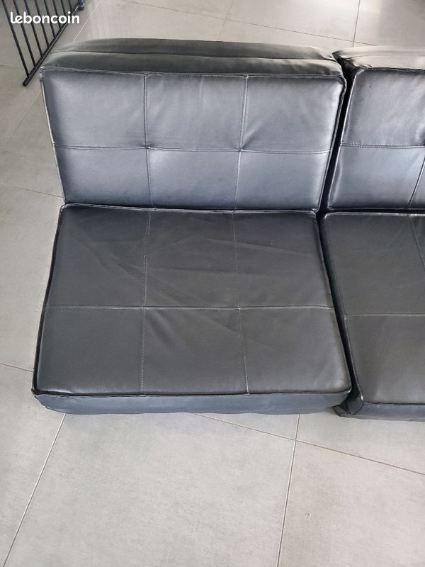 Fauteuil d'appoint convertible simili cuir (image 7)