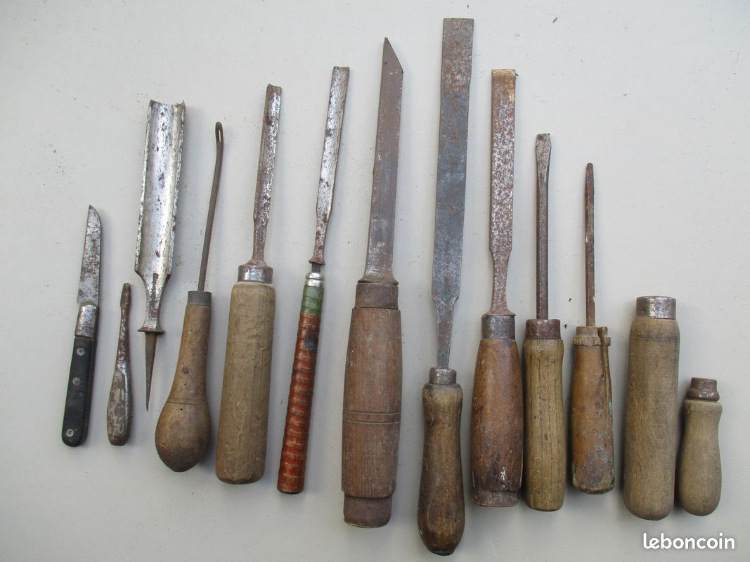 Ancien Outil De Menuiserie Schälhexe - Ensemble De Mèches Multi-pièces Vintage