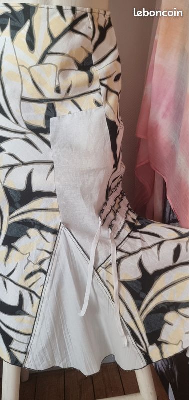 🖤🤍 Jupe blanche noire Lin DPM by depech mod t.36 (image 4)