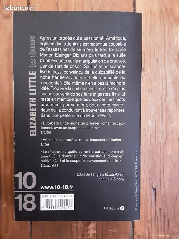 ELIZABETH LITTLE : LES RÉPONSES. Livre policier format poche (image 2)