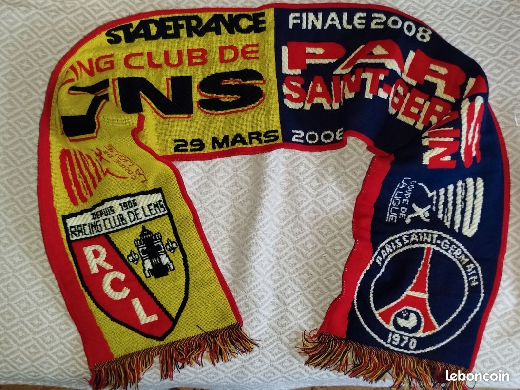 Ancienne Rare écharpe R.C LENS Finale Coupe de La Ligue France 2008