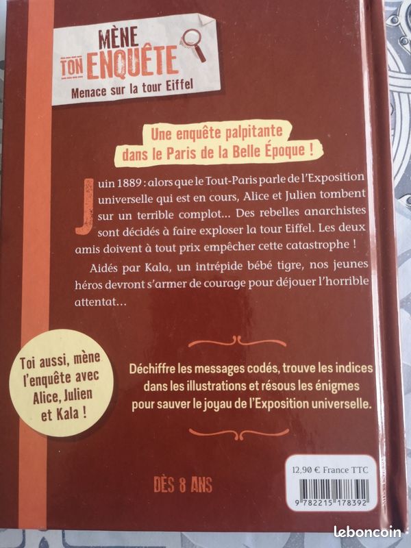 Romain "Mène ton enquête-menace sur la tour Eiffe'" Dès 8 ans (image 2)