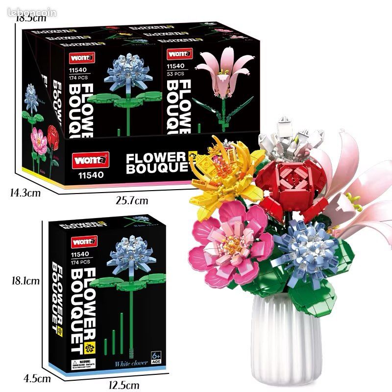 Set de brique de construction Bourquet de fleur en lot ou au details (compatible, non lego) (image 3)