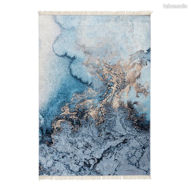 Tapis plat design avec franges lavable en machine Pablo Multicolore 80x300 (image 1)
