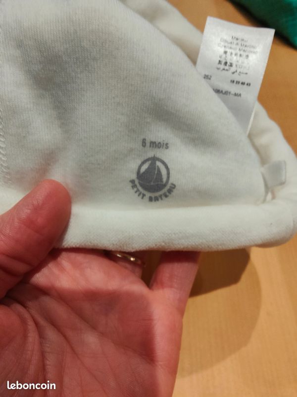 Bonnet petit bateau blanc 6 mois (image 3)