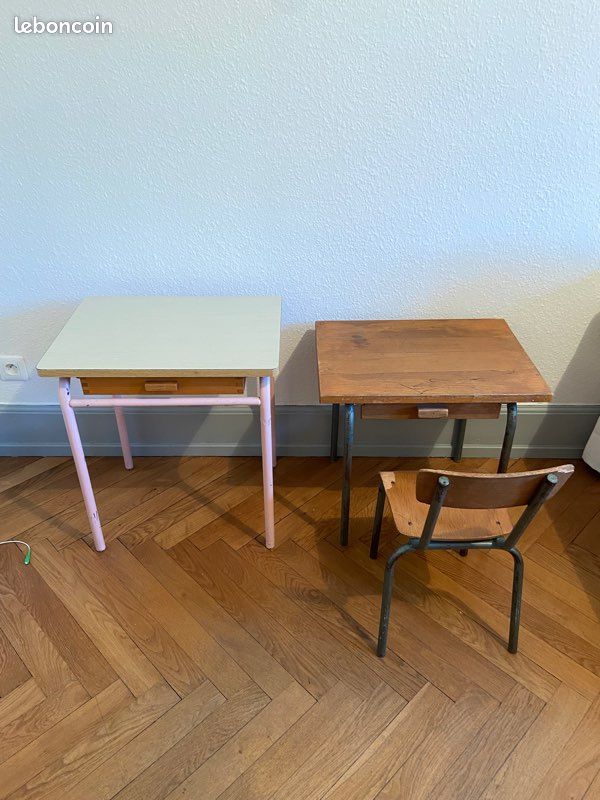 Table bureau enfant avec chaise vintage (image 1)