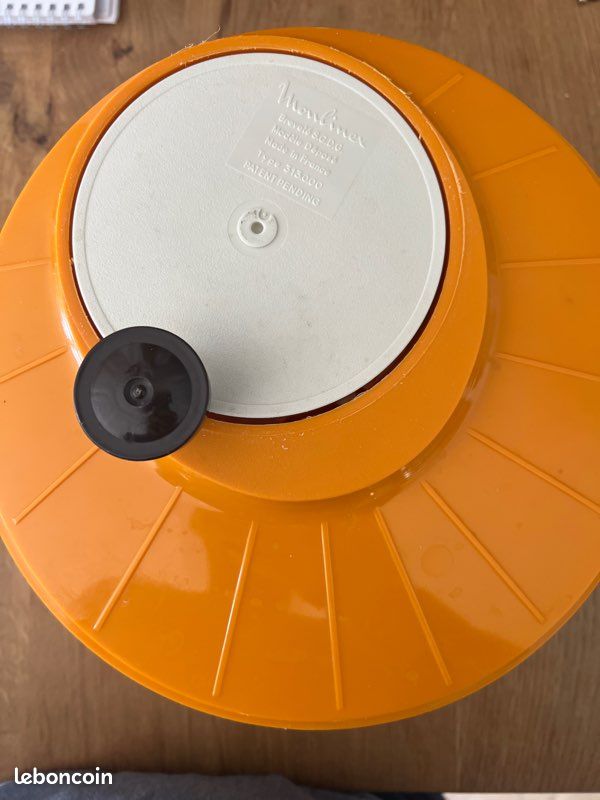 Essoreuse à Salade Moulinex Blanc jaune creme Vintage 70-80' TBE