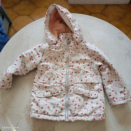 Veste Polaire Bleue Avec Capuche - Taille 4 Ans Fille - Occasion Très Bon état