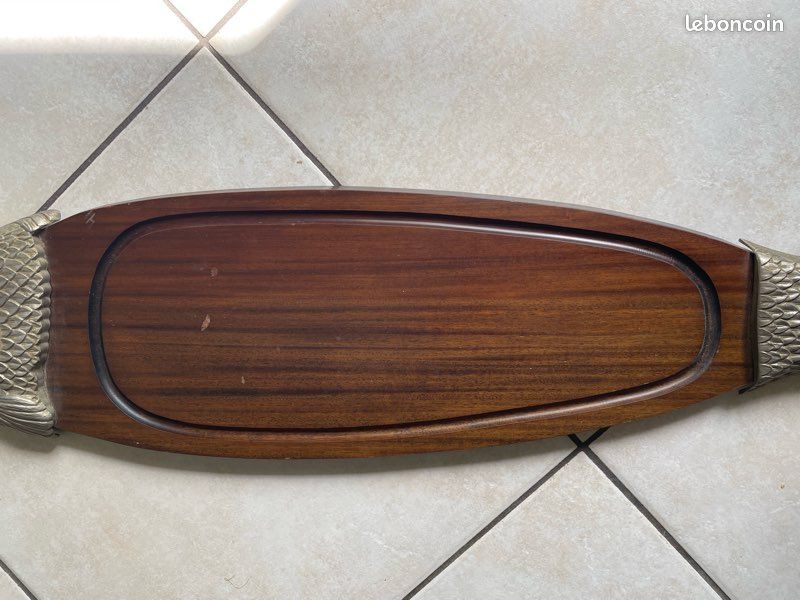Plat à Poisson En Bois – Plateau De Service Rectangulaire – Vintage