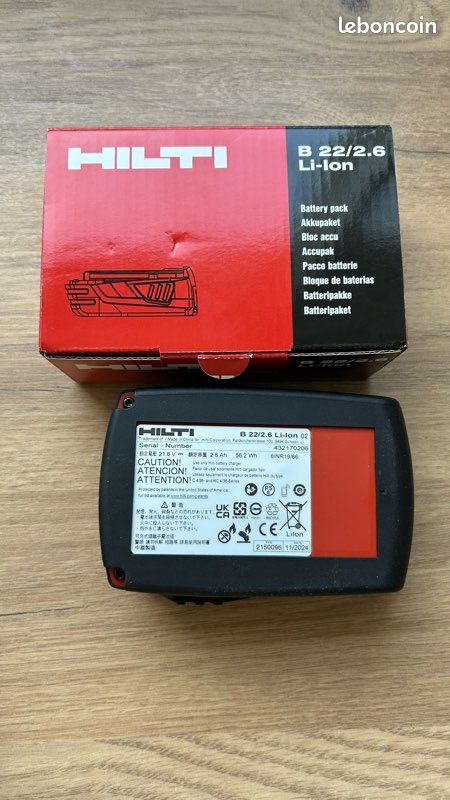Batterie HILTI B22/2.6 - Bricolage