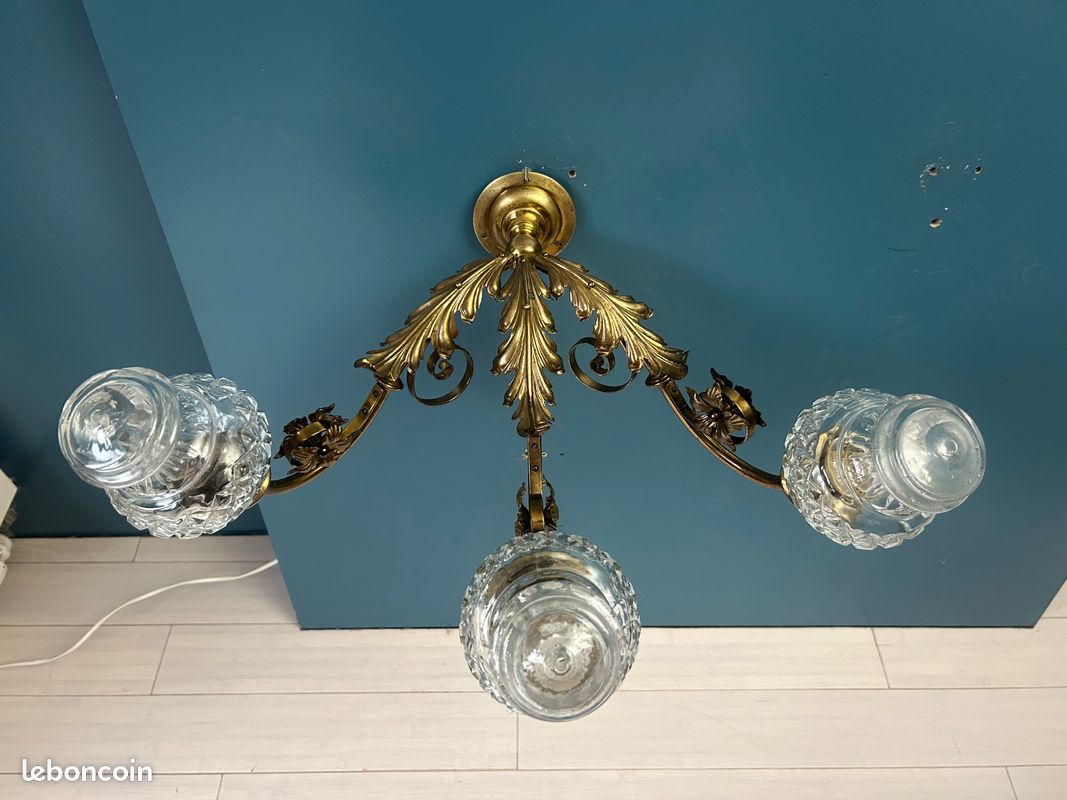 1 Applique Art Nouveau - Verres diamant intacts (image 4)