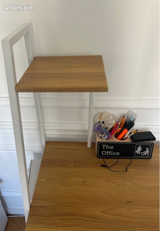 Bureau blanc et bois (image 3)