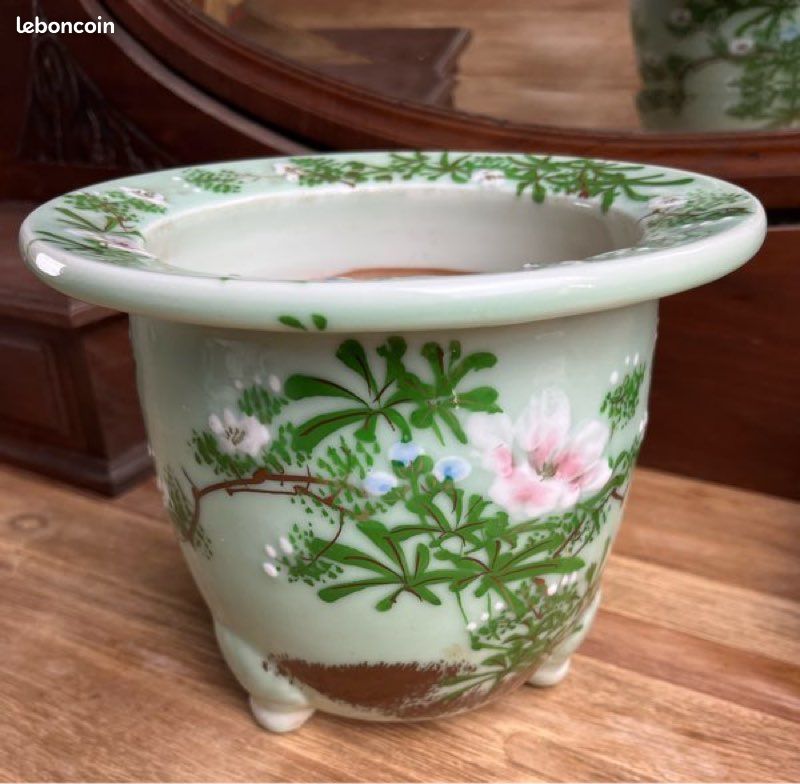 Boîte Décorative En Céramique Vintage Japon - Pot Style Oriental