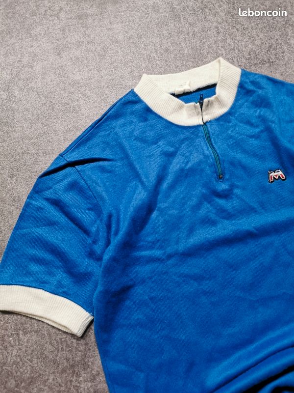 Maillot Vélo Cyclisme Vintage 70'S Motobecane 100% Laine