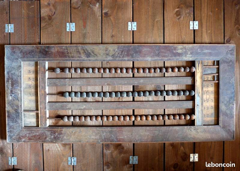 ANCIEN BOULIER 3 COULEUR EN BOIS COMPTE POINT DE BILLARD 55X35 BEL ETAT
