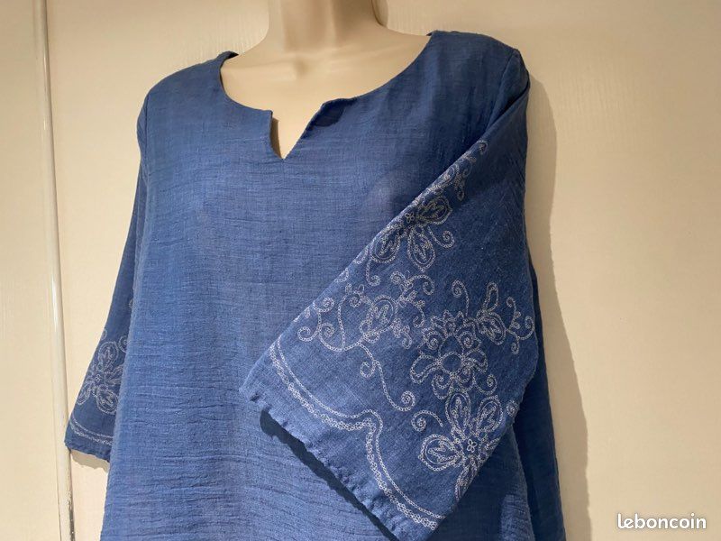 Robe de plage, transparente bleu, taille 36 (image 1)