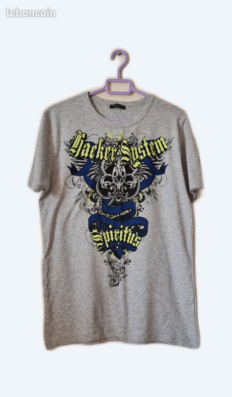 T-shirt homme hacker system taille L (image 1)