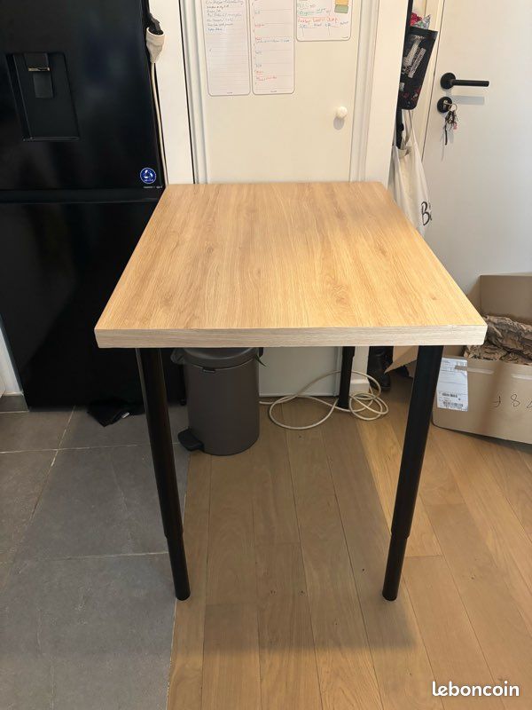 Table / bureau compact avec plateau Leroy Merlin & pieds IKEA OLOV réglables (image 2)