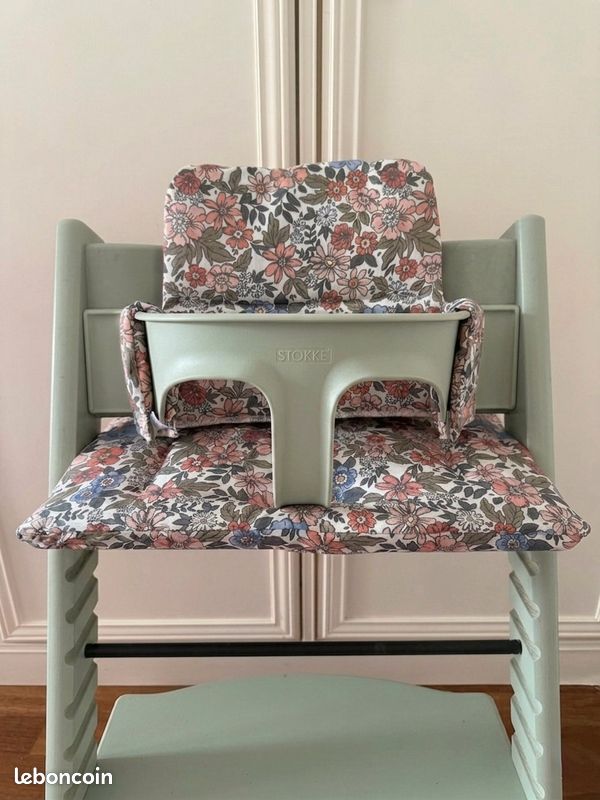 Coussin Ukje Pour Chaise Haute Stokke Tripp Trapp - Housse Siège Bébé Singe Vert, Confortable Et Lavable
