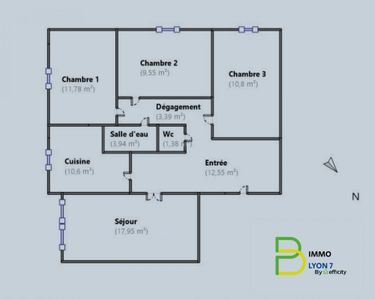 Appartement 299 000 € - 82 m²