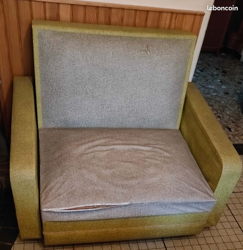 Fauteuil convertible vintage année 1960 (image 3)