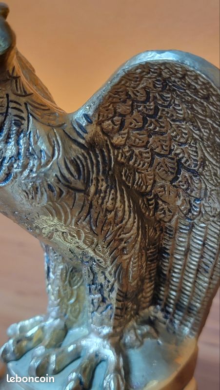 F Fityle Statue d'aigle en cuivre, figurine animale en laiton, centre de table, cadeau, petite décoration de table, antique pour bureau d'étude, décoration de