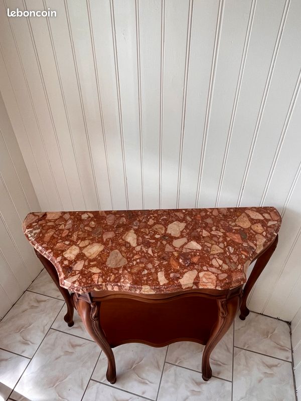 Console bois et marbre (image 2)