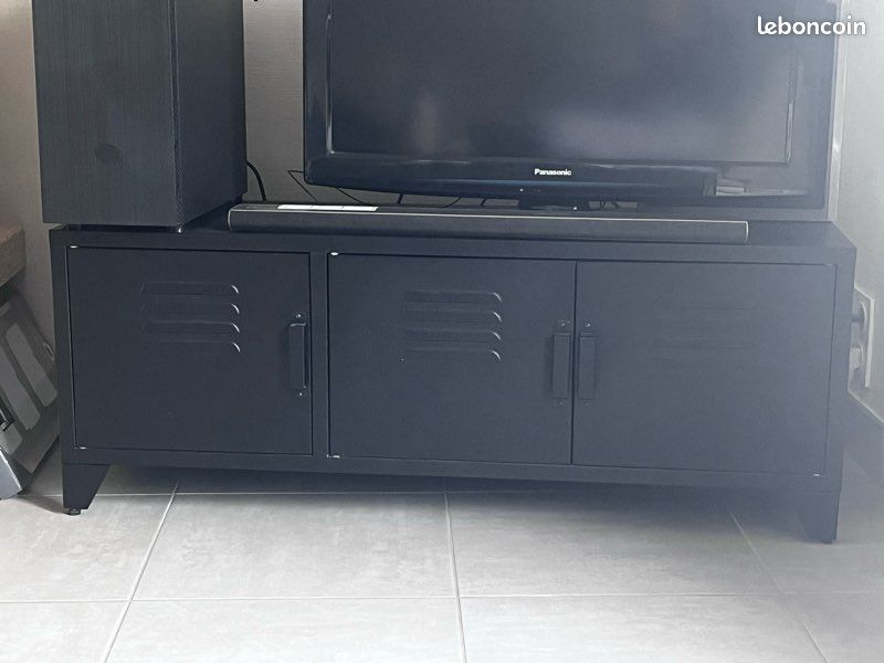 Meuble télé acier noir (image 1)