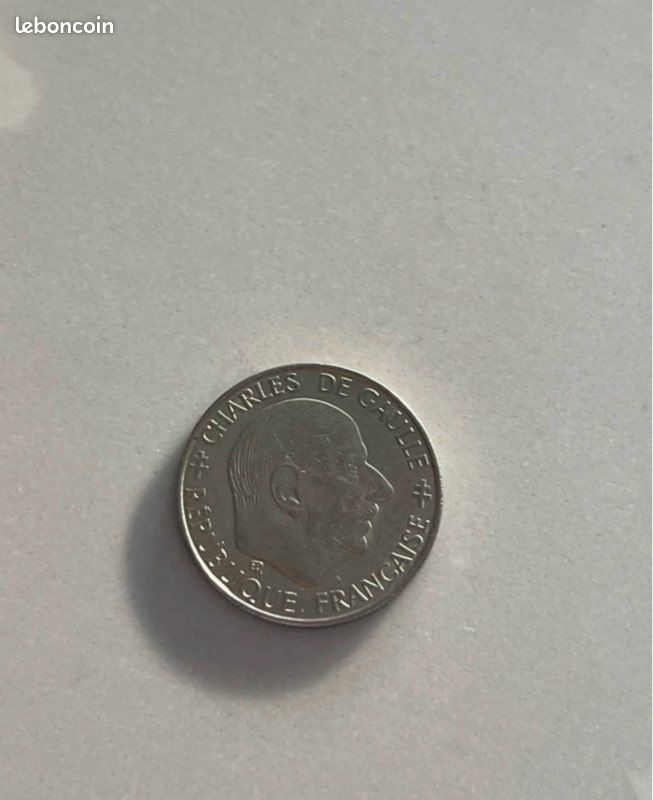 Collection, ancien, vintage Lot pièces 1 francs jaques rueff 1996, Charles de Gaulle 1958-1988 (image 4)