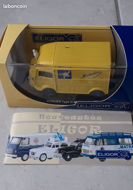 Miniature Eligor 1/43 - Citroën HZ-72 Porte-voitures - Jaune - Occasion