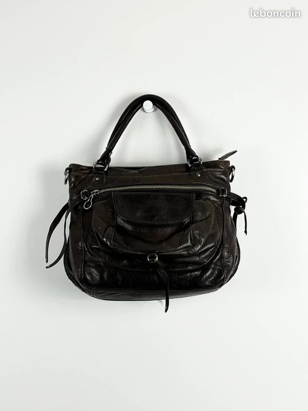 Lancaster Soft Vintage Nova 5763 809 - Sac à main cabas porté épaule en cuir marron foncé (image 2)