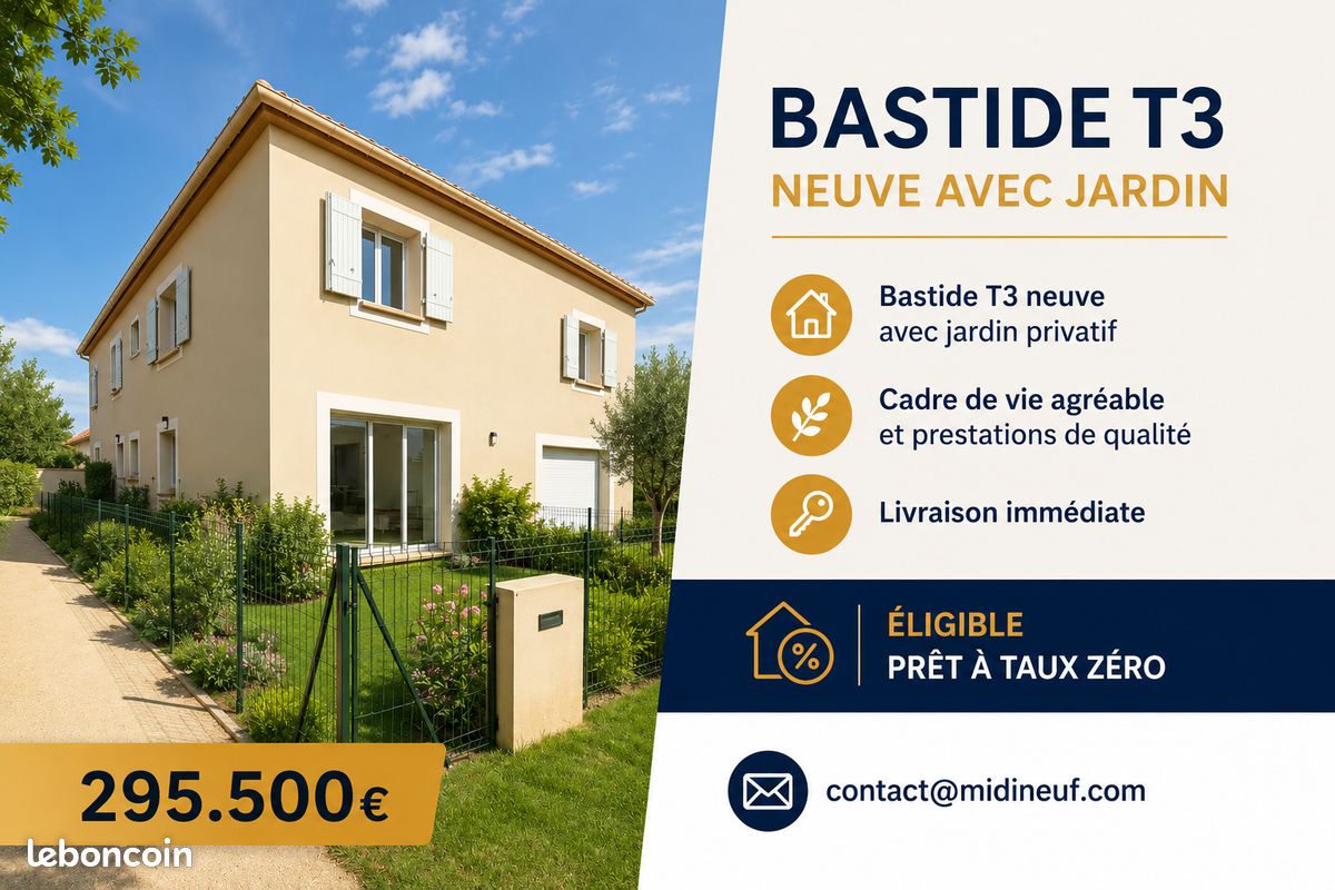 Maison 3 pièces 65 m² · à Saint-Maximin-la-Sainte-Baume · 65 m² · 295 500 €