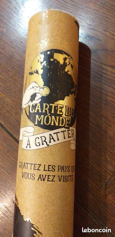 Carte du monde à gratter NEUVE 80 x 45 cm mappemonde planète carte de voyage (image 3)