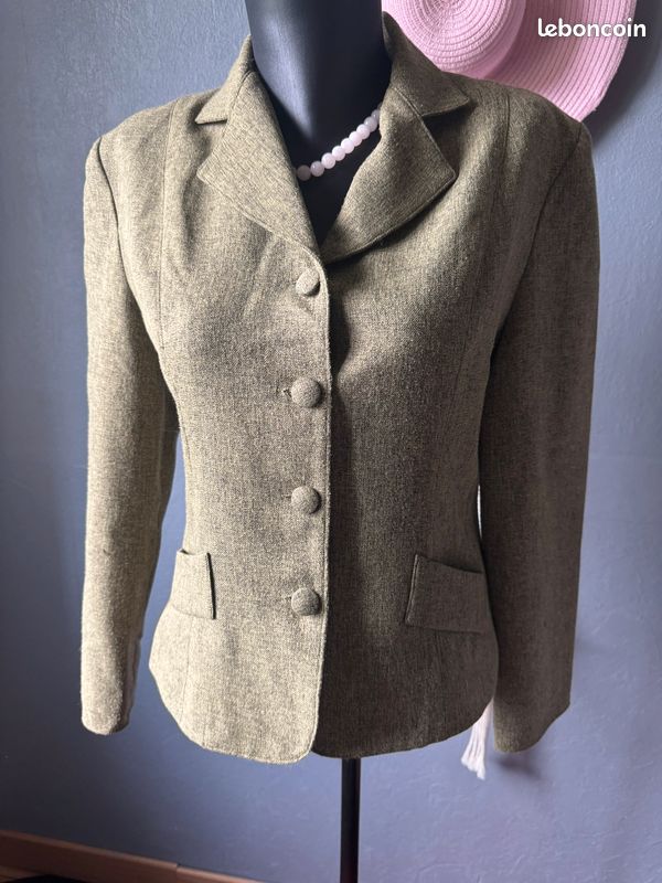 Blazer Femme Viktor & Rolf Vert Olive - Taille S (40), 100% Polyester, Neuf Sans étiquettes