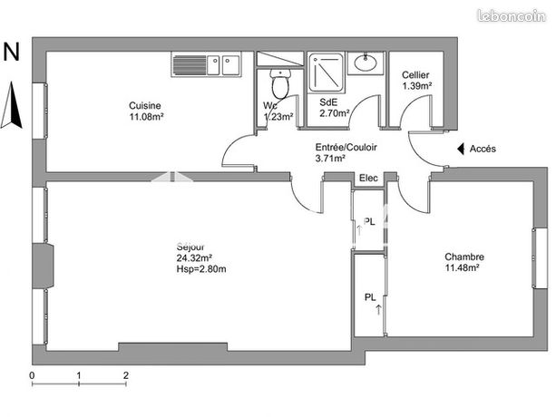 Appartement 2 pièces 56 m²