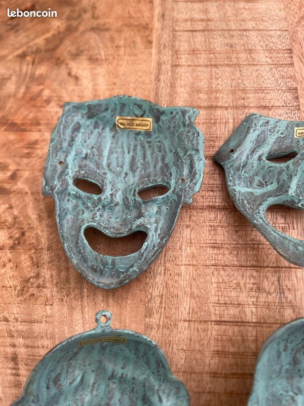 4 masques grecs bronze massif (image 12)
