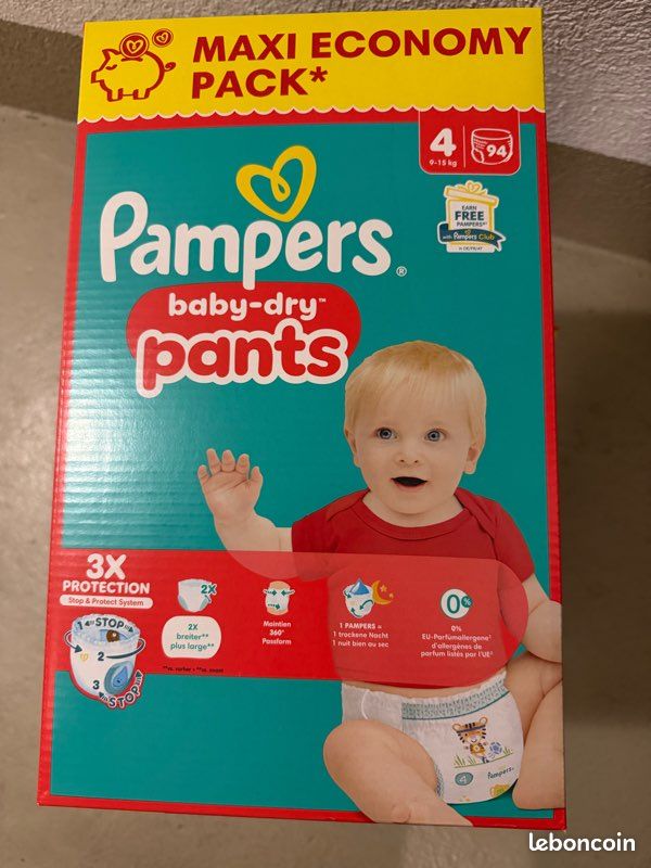 Couches Pampers baby-dry taille 4 (image 1)