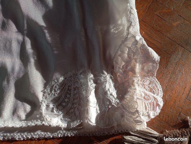 Jupon Vintage Dentelle Crème Taille élastique 46/48/50 Ref 0183 - Occasion Bon état