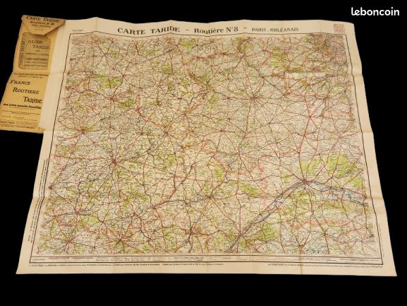 Carte Routière Taride Centre Ouest - N°12 - 1908 - Avec Pochette N°8