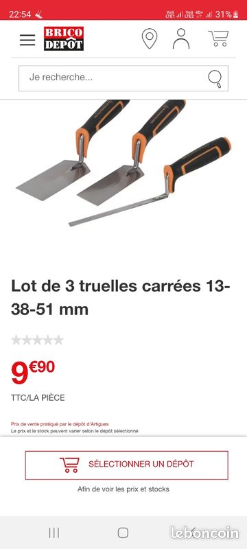 Lot De 4 Truelles Pointeuses En Acier Inoxydable - Tailles 8, 10, 12, 14 Mm - Poignée Caoutchouc Antidérapante
