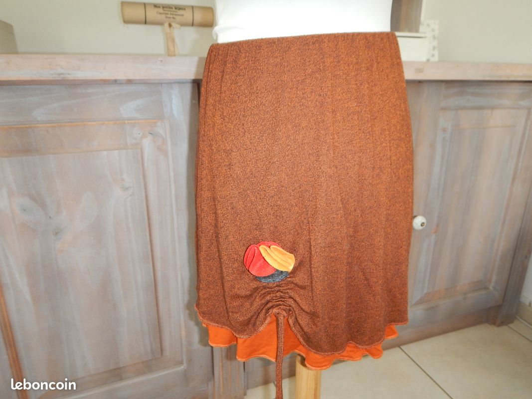 Jupe Femme Mamatayoe Taille 40 (L) – Marron, Coton élastique, Coupe évasée