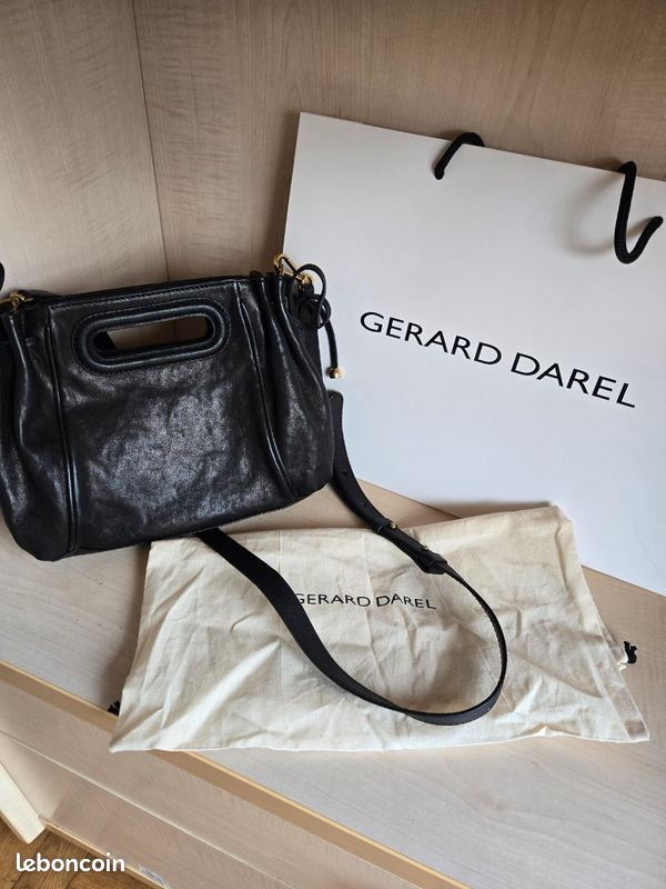 Mini sac bowling dany gerard darel noir en cuir d agneau parfait