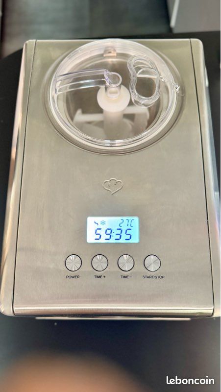 Sorbetière Springlane Emma - 1.5L - Compresseur Intégré - Acier Inoxydable - Avec Livret De Recettes