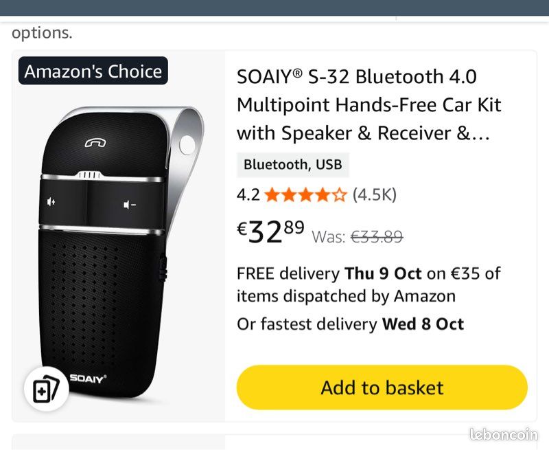 Kit Bluetooth kit main libre pour voiture Équipement auto